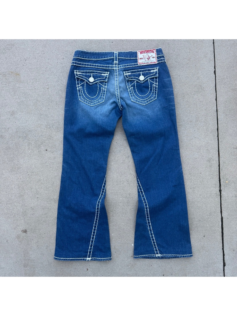 True Religion Joey Super T Bootcut Jeans Women's 32 Blue Thick Stitch U.S.A
